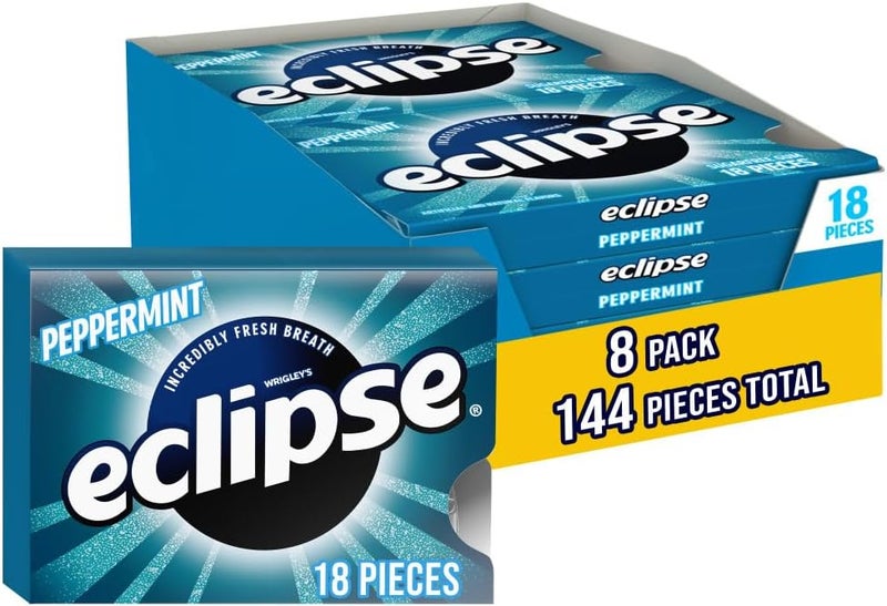 Eclipse Peppermint Sugar Free Chewing Gum - 8 Packs - Image 1